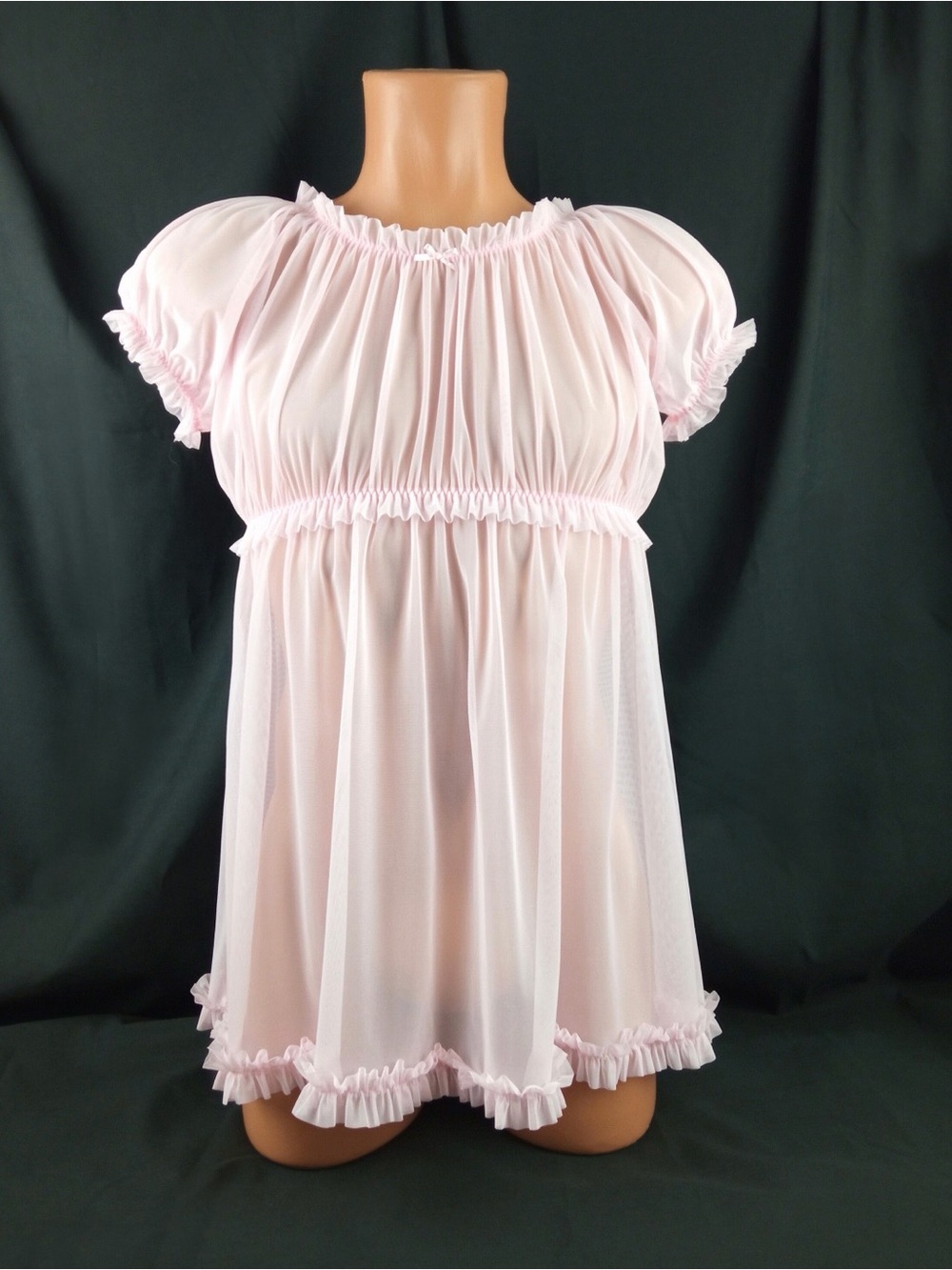mesh babydoll mini dress
